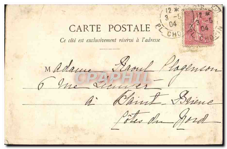 CPA Paris Le Square De Notre Dame — Verso
