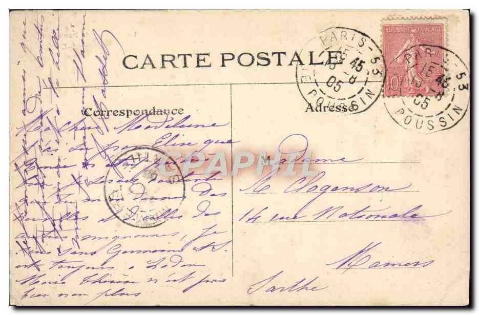 CPA Les Eglises De Paris Sainte Clotilde — Verso