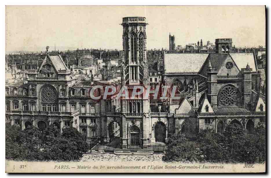 CPA Paris Mairie Du 1er Arrondissement Et I'Eglise Saint Germain Auxerrois