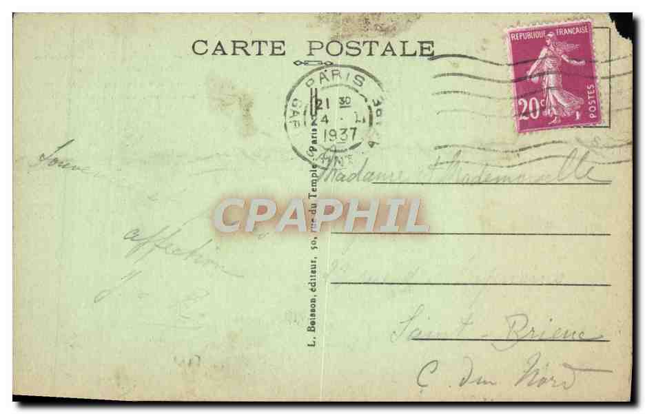 CPA Paris Abside De I'Eglise St Pierre De Montmartre — Rückseite