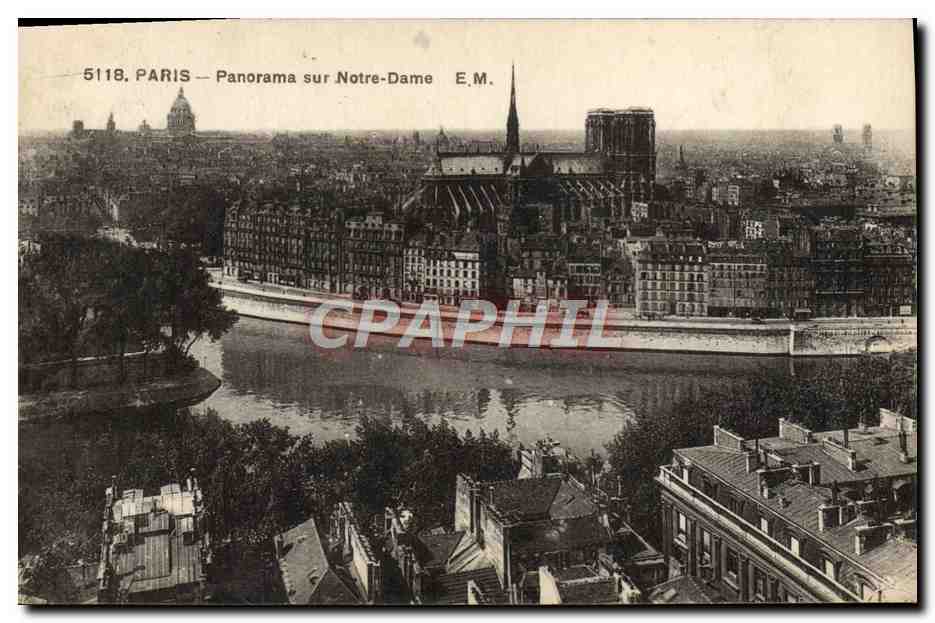CPA Paris Panorama Sur Notre Dame