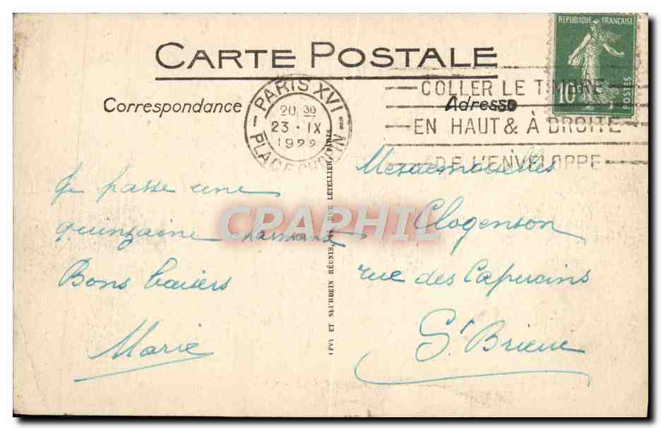 CPA Paris Le Monument De Victor Hugo — Rückseite