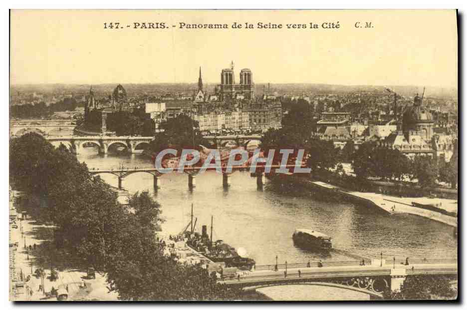 CPA Paris Panorama De La Seine Vers La Cite