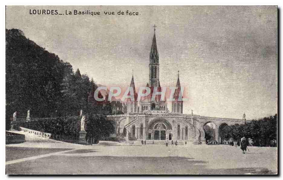 CPA Lourdes La Basilique Vue De Face