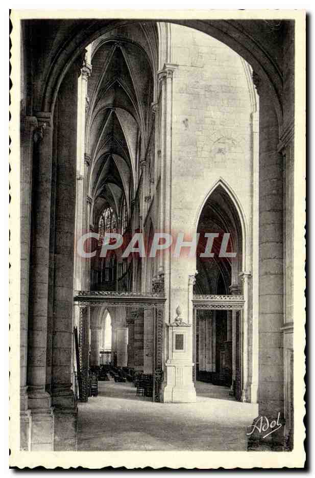 Intérieur de la Cathédrale — Entrée des deux déambulatoires du Chœur — Imp. A. Dolbeau, rue Aurray, Le Mans