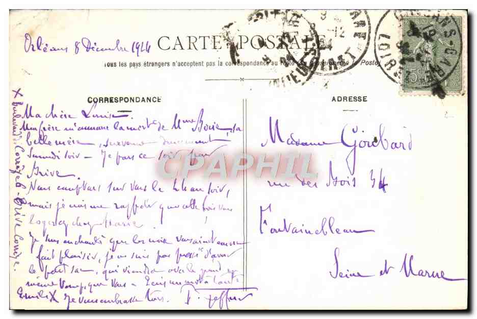CPA Le Vieil Orleans Les Pavillons D'Escures au 18eme  — Rückseite