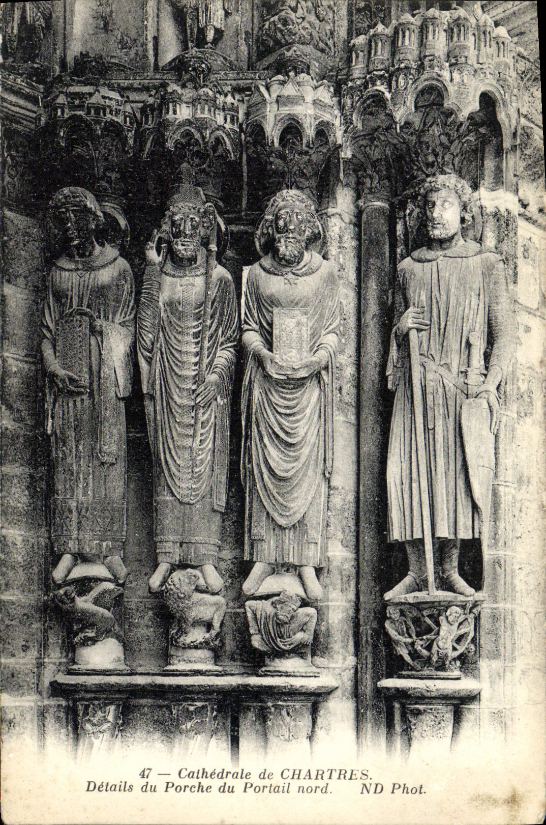 Cathédrale de Chartres — Détails du Porche du Portail nord — ND Phot.