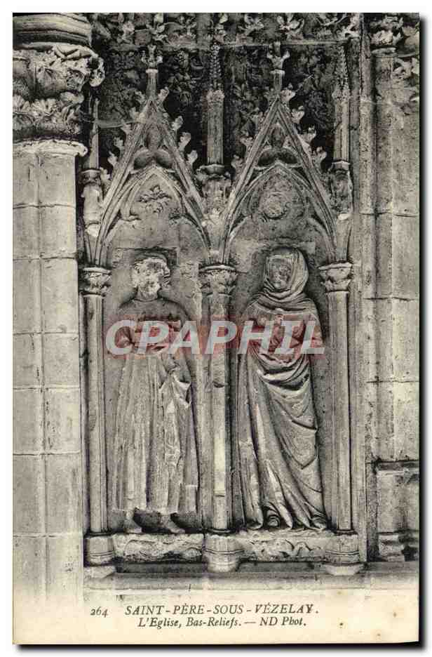 CPA Saint Pere Sous Vezelay L'eglise Bas reliefs