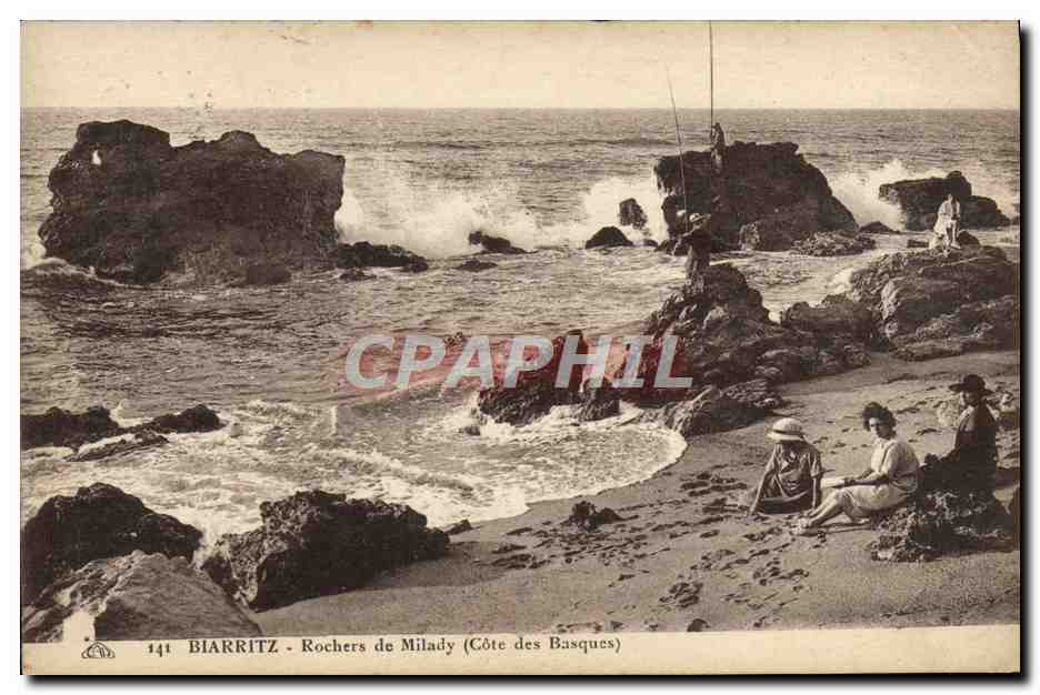 CPA Biarritz Rochers De Milady Cote des Basques