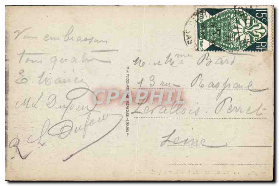 CPA Biarritz Rochers De Milady Cote des Basques — Verso