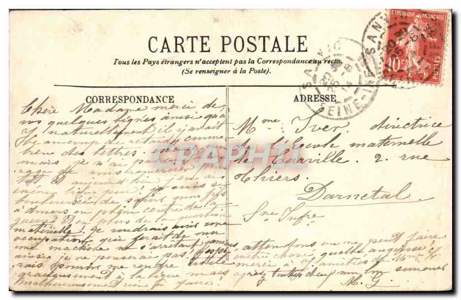 CPA Sanvic Le Chateau Et Le Parc — Rückseite