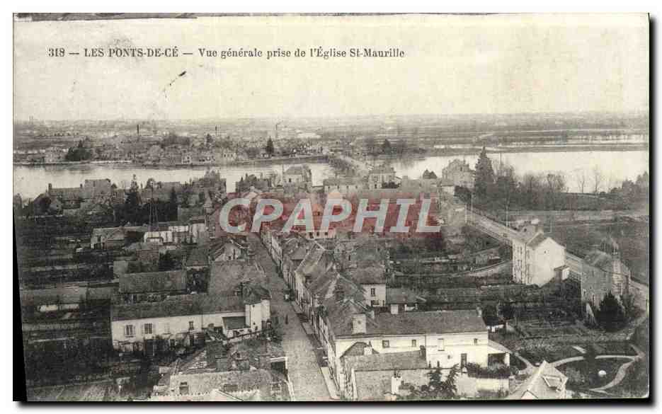 CPA Les Ponts De Ce Vue Generale Prise de L'Eglise St Maurille