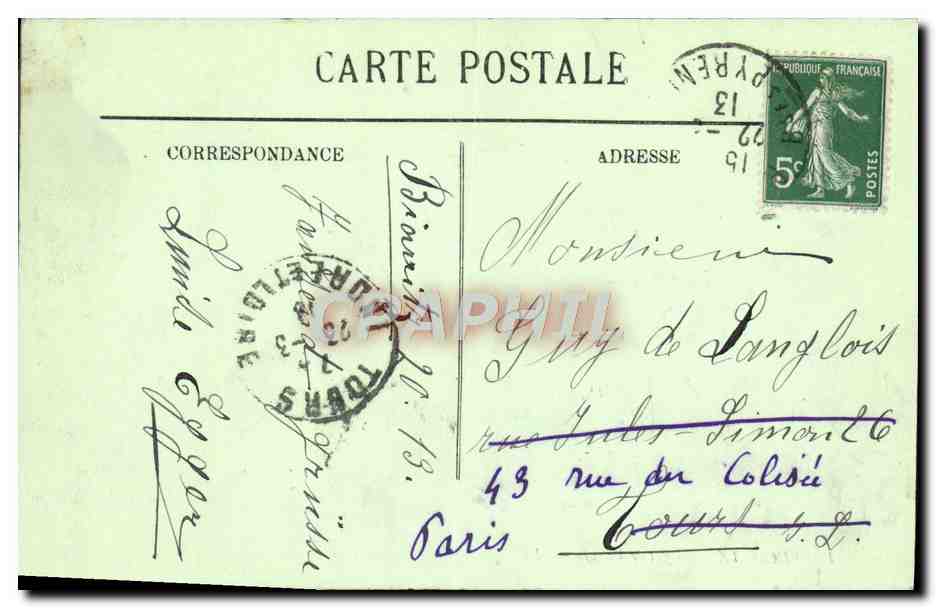 CPA Biarritz Effet Vagues — Verso