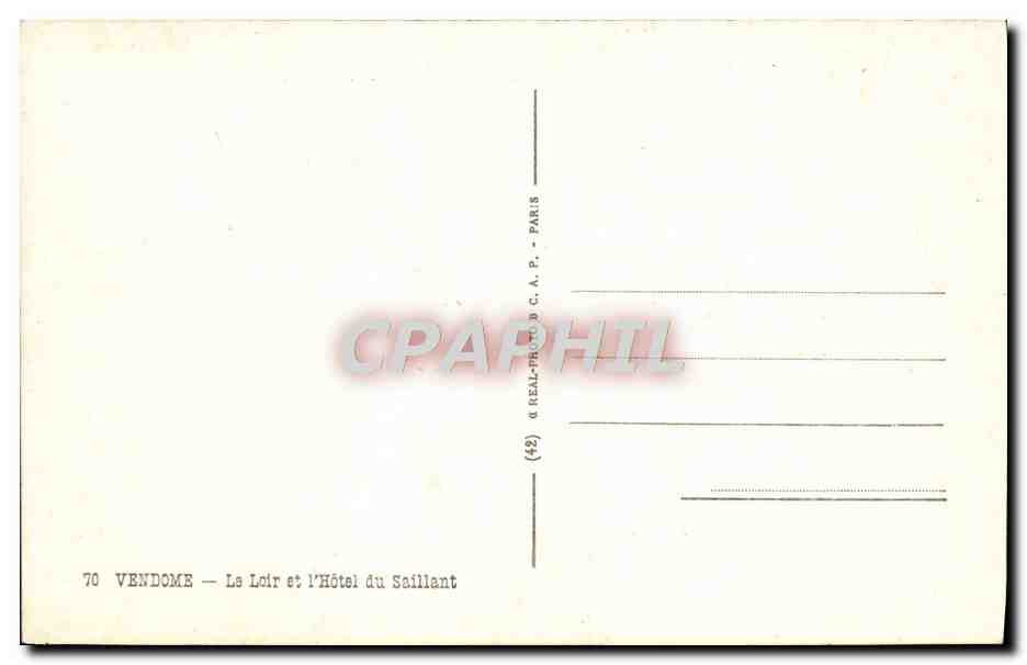 CPA Vendome Le Lort et L'Hotel du Saillant — Rückseite