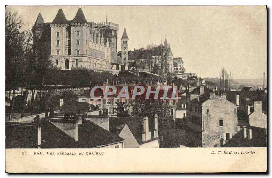 CPA Pau Le Chateau Vue generale