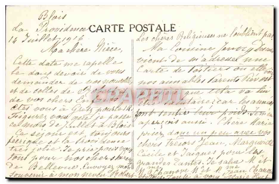 CPA Blois Le Chateau — Rückseite