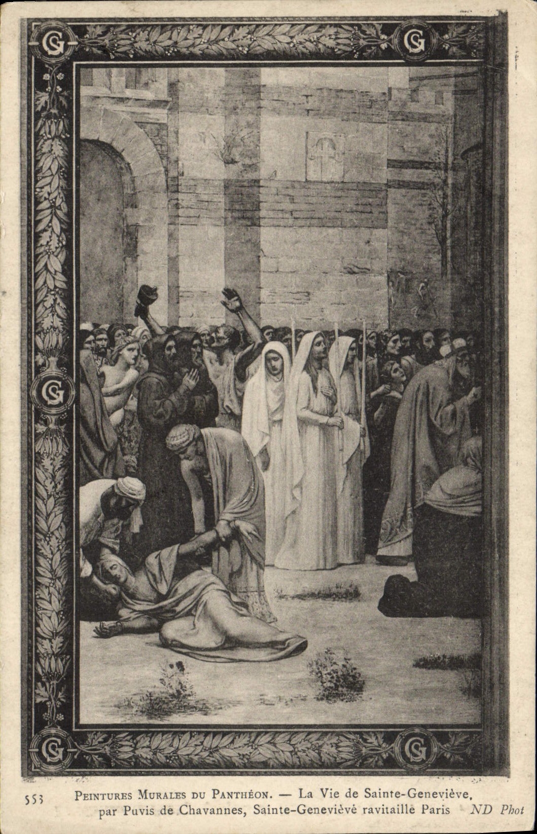 CPA Peintures Murales Du Pantheon La vie de Sainte Genevieve Puvis de Chavannes 