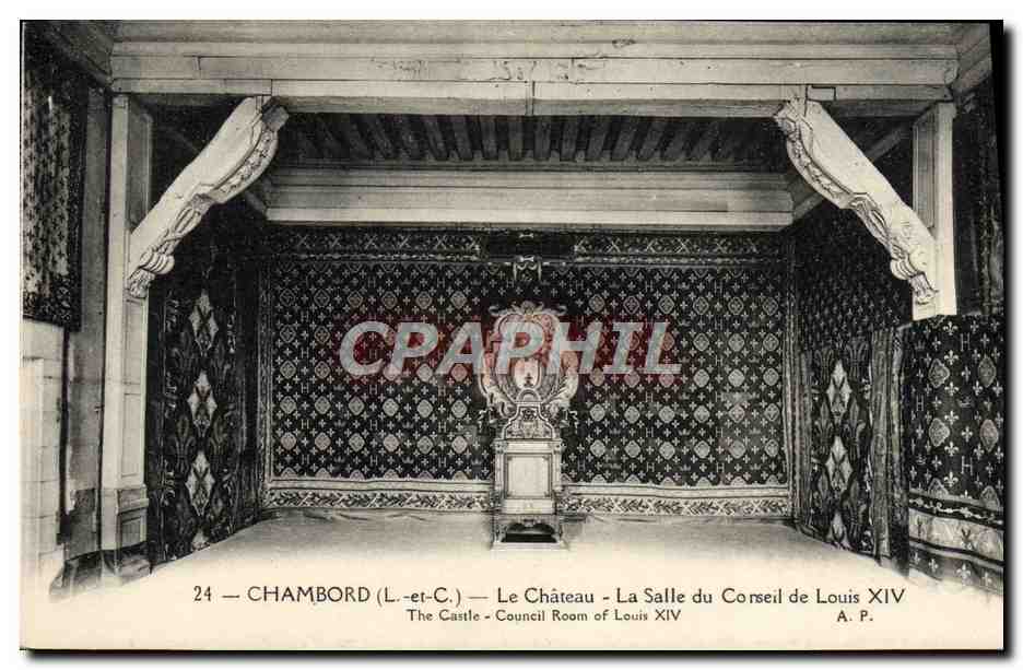 CPA Chambord Le Chateau La Salle du Conseil de Louis XIV
