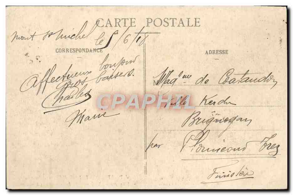 Mont-Saint-Michel — Salle des Hôtes (XIIIe siècle) — J.P. 57 — Edition spéciale à l'Abbaye — Verso