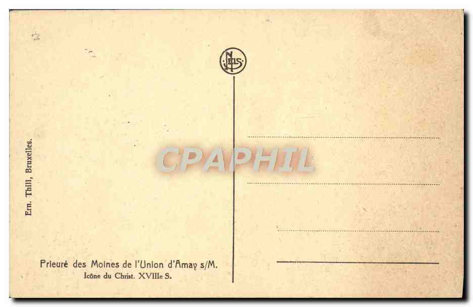 CPA Prieure des Moines de L'Union d'Amay s M Icone de Christ — Back