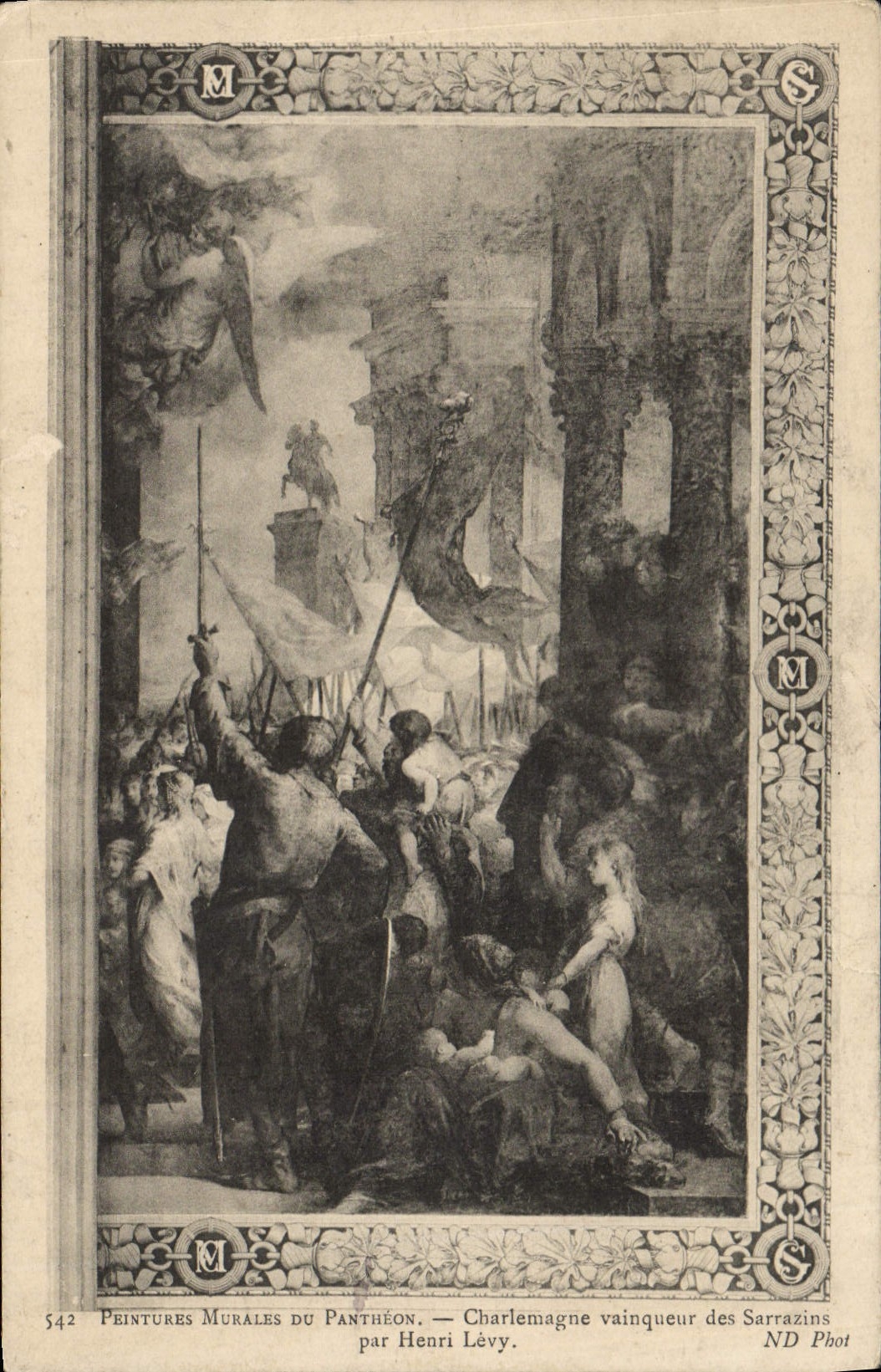 CPA Peintures Murales Du Pantheon Charlemagne vainqueur des Sarrazins par Henri Levy 