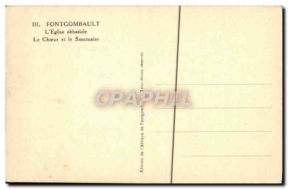 CPA Fontgombault L'Eglise Abbatiale Le Choeur et le sanctuaire  — Rückseite