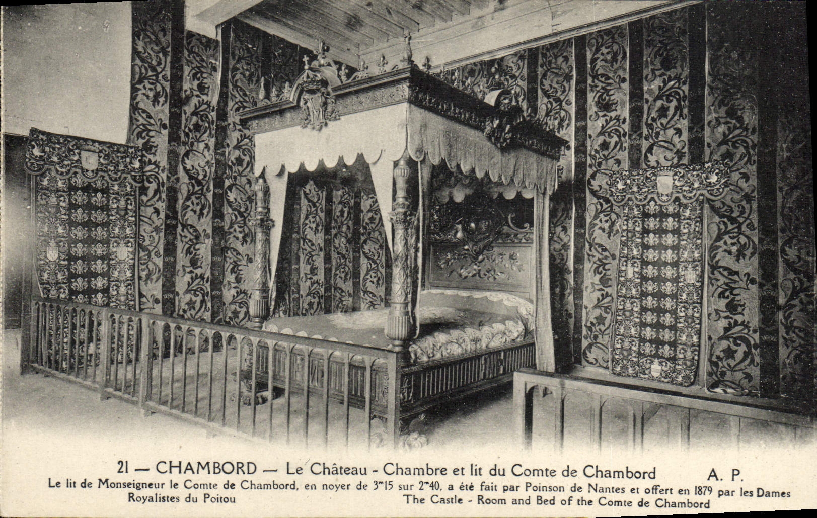 Chambord — Chambre et lit du Comte de Chambord — A. P.
