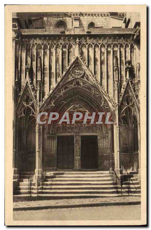 CPA Chaumont Eglise St Jean Baptiste Portail St Jean