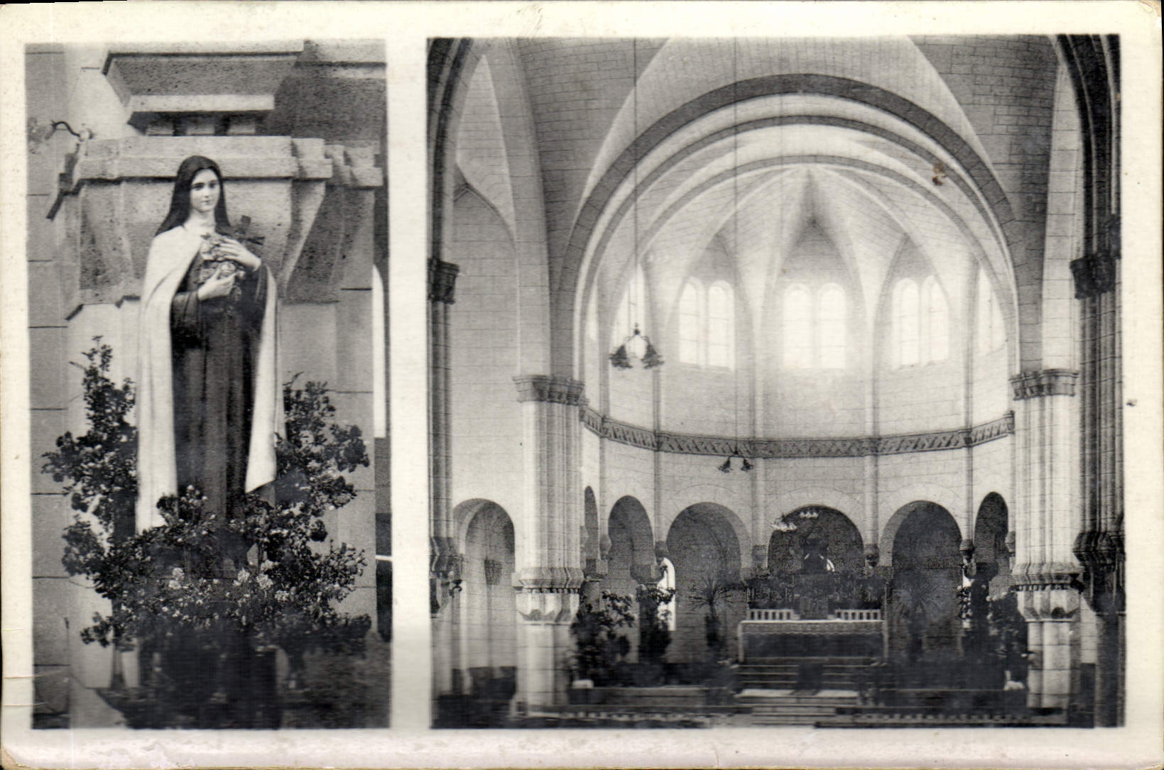 Statue de la Vierge Marie — Intérieur d'une église — Photo Lepararoux