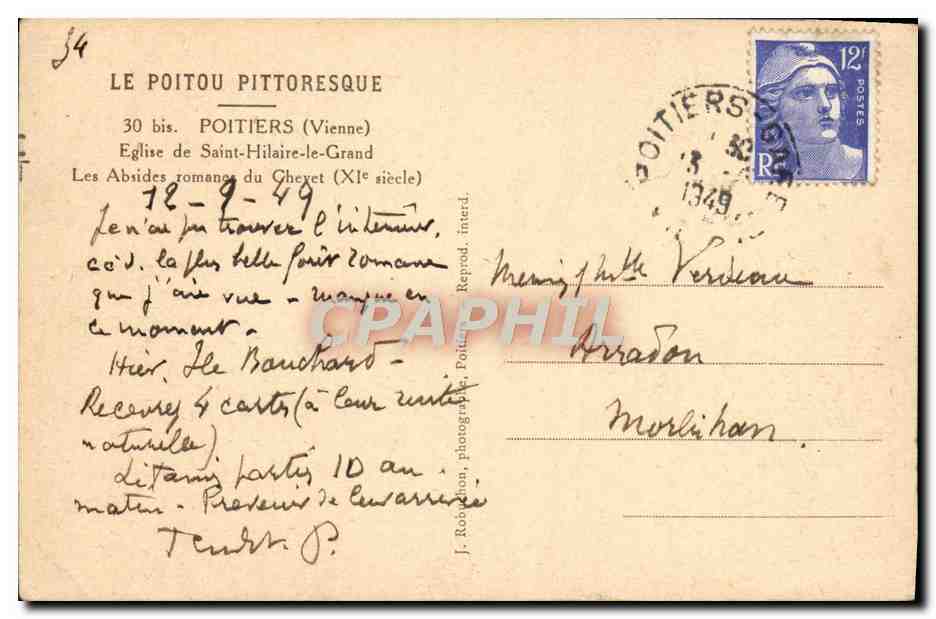 Église de Saint-Hilaire-le-Grand — Absides romanes du XIXe siècle — J. Robidion, Poitiers — Verso