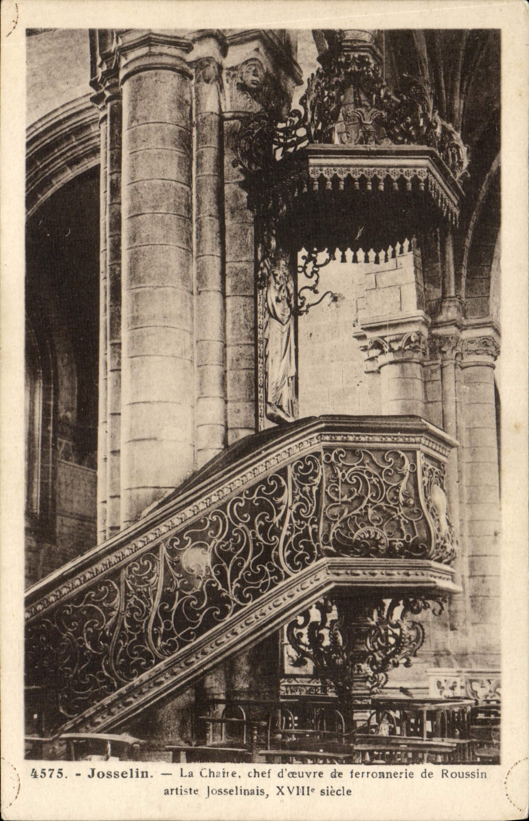 Josselin — La Chaire, chef-d'œuvre de ferronnerie de Roussin, XVIIIe siècle