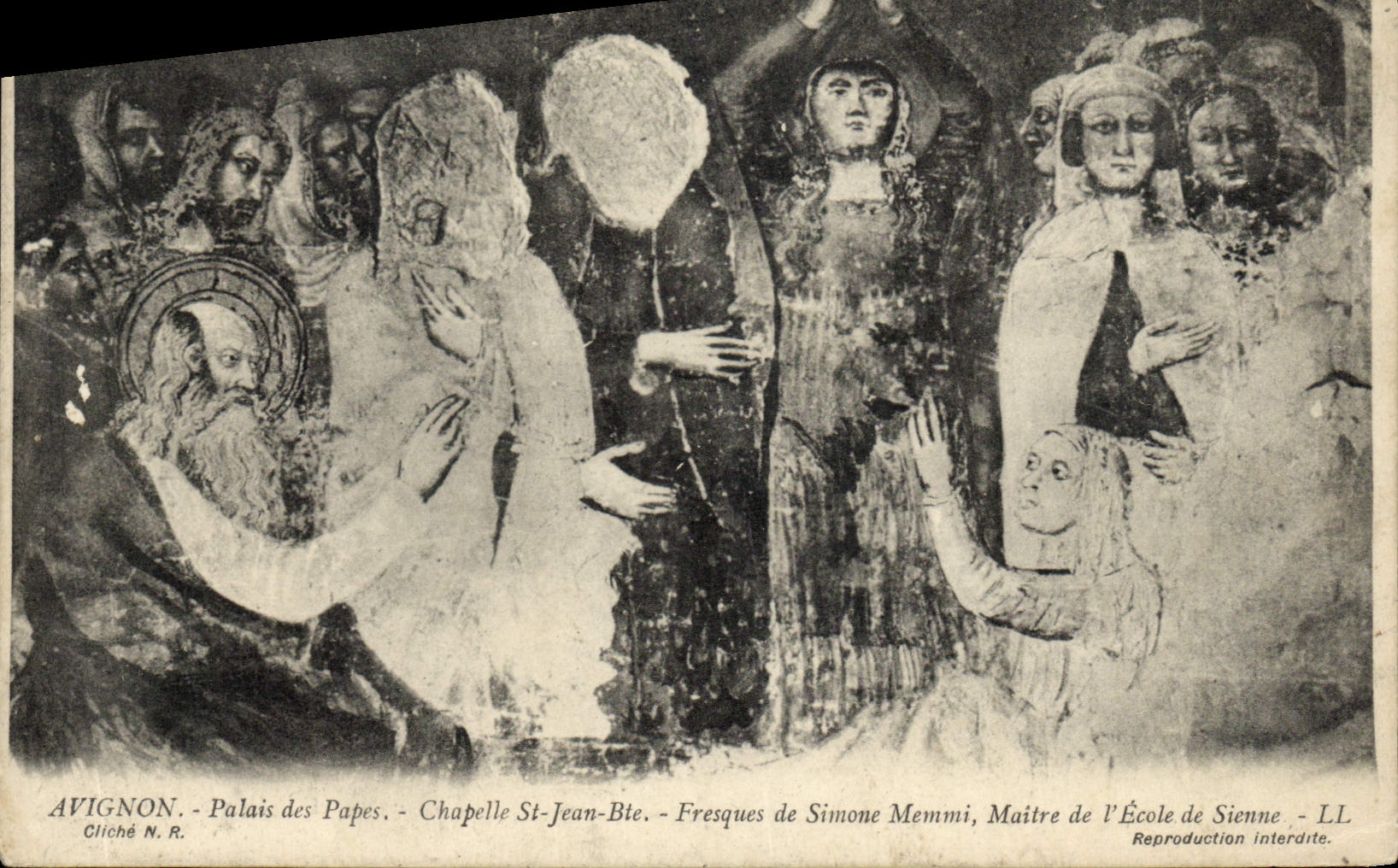 CPA Avignon Palais des Papes Chapelle St Jean Bte Fresques de Simone Memmi