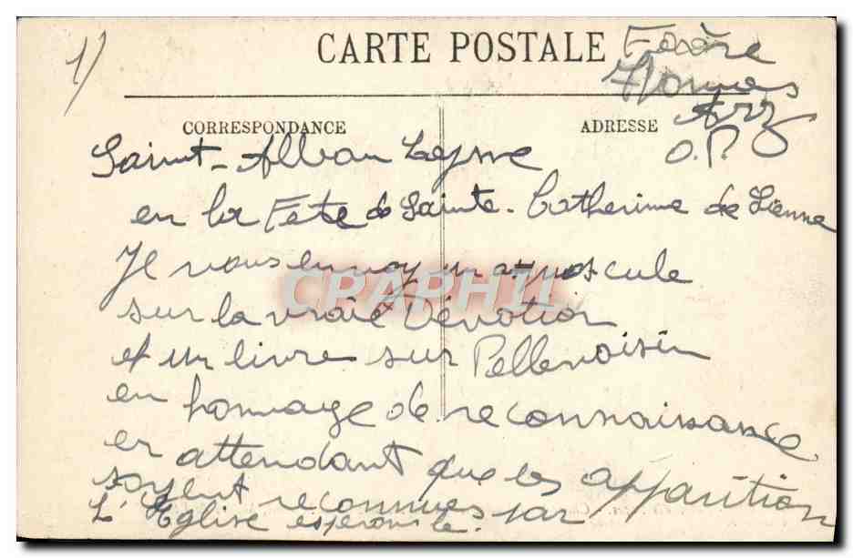 CPA Avignon Palais des Papes Chapelle St Jean Bte Fresques de Simone Memmi — Verso