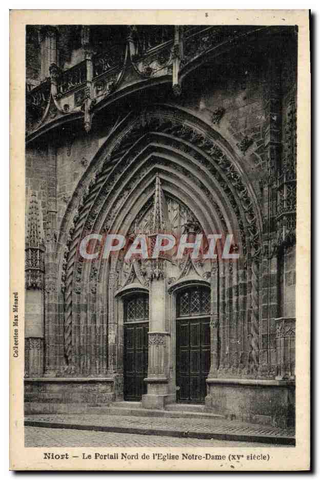 Niort — Le Portail Nord de l'Église Notre-Dame (xye siècle) — Collection Max Minard