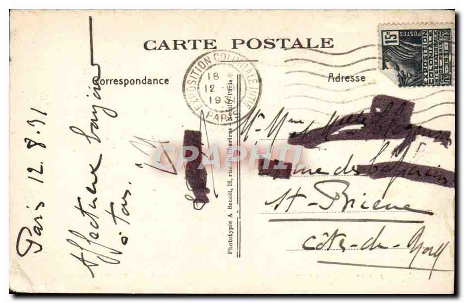 CPA Maison Des Soeurs de la Croix Rue de Vaugirard Paris Chapelle Coeur des Religieuses — Verso