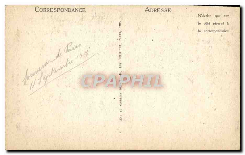 CPA Paris Interieur de la Sainte Chapelle La Rosace — Verso
