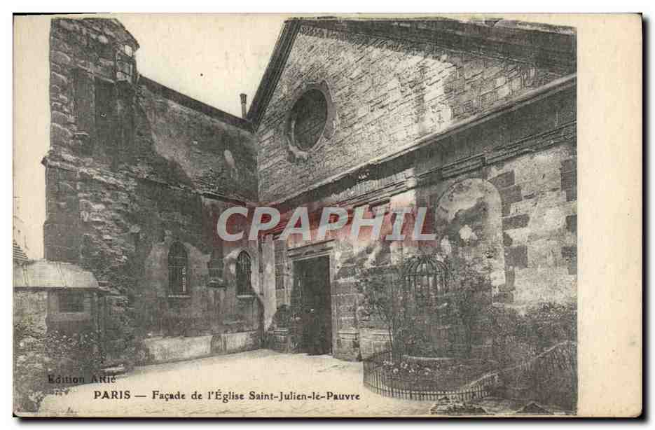 CPA Paris Facade de l'Eglise Saint Julien le Pauvre