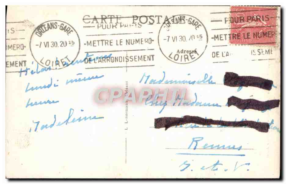CPA Orleans Interieur de la Cathedrale Le Maitre Autel — Verso