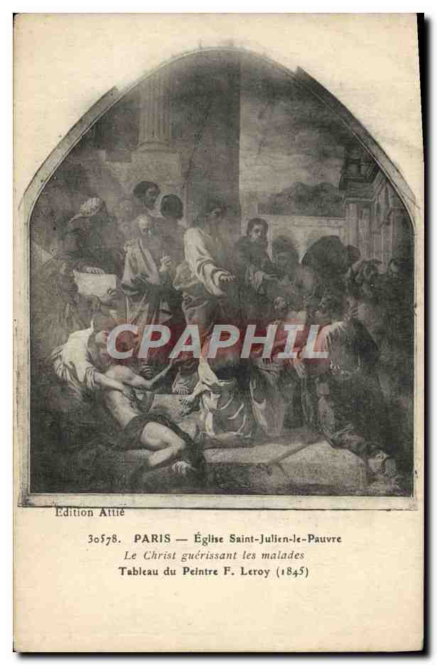 CPA Paris Eglise Saint Julien le Pauvre Le Christ guerissant les malades F Leroy 1845