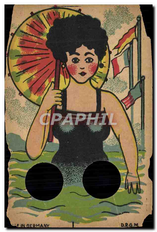 CPA Femme et ombrelle