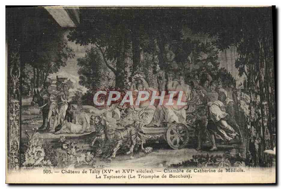 Château de Talcy (XVᵉ et XVIᵉ siècles) — Chambre de Catherine de Médicis. La Tapisserie (Le Triomphe de Bacchus).