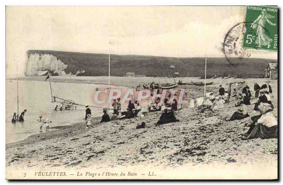 CPA Veulettes La Plage a L'Heure du Bain