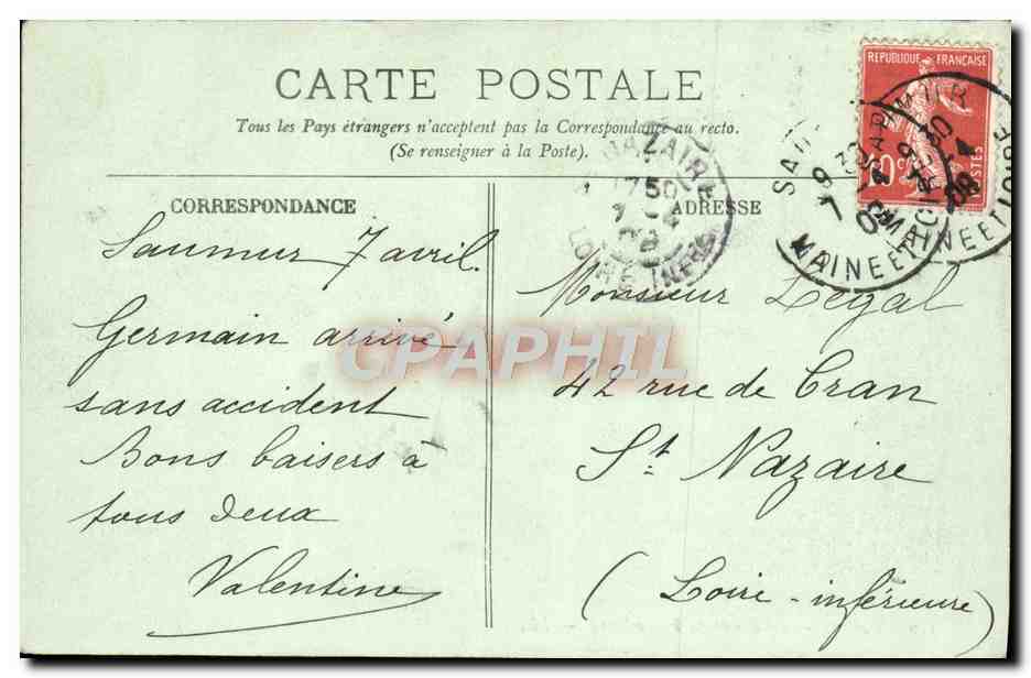 CPA Paris Le Bassin du Luxembourg — Verso