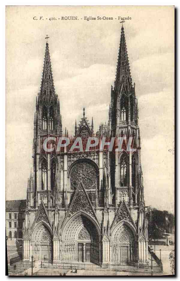 CPA Rouen Eglise St Ouen Facade