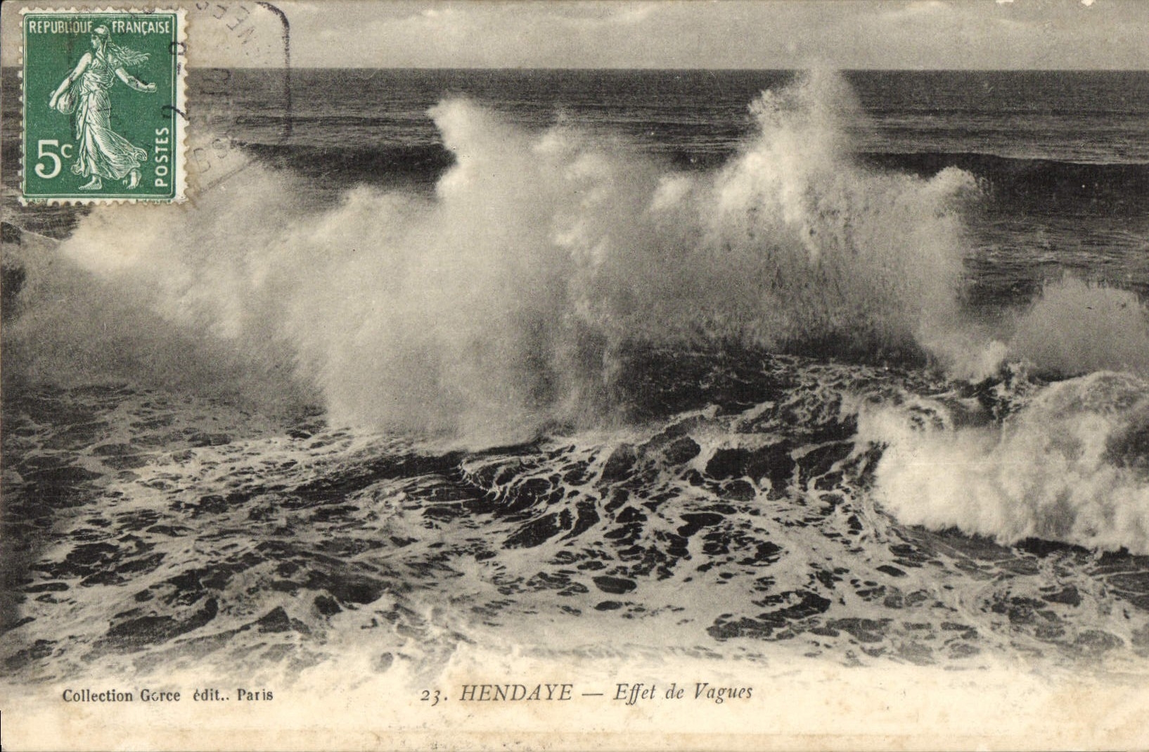 HENDAYE — Effet de Vagues — Collection Gorce édit. Paris - Anverso