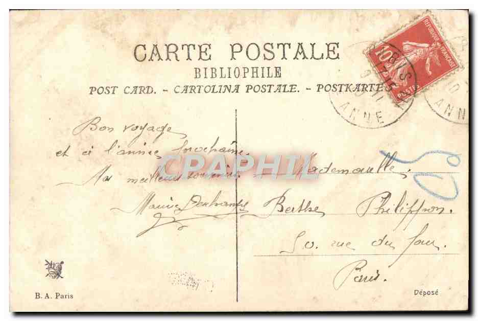 CPA Fantaisie Femme — Verso