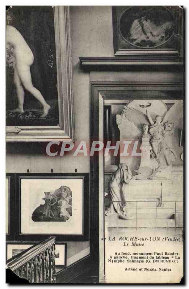 Le Musée de La Roche-sur-Yon — fragment du monument Paul Baudry et tableau 'La Nymphe Salmacis' — éditeur Artaud et Nozais, Nantes - Anverso