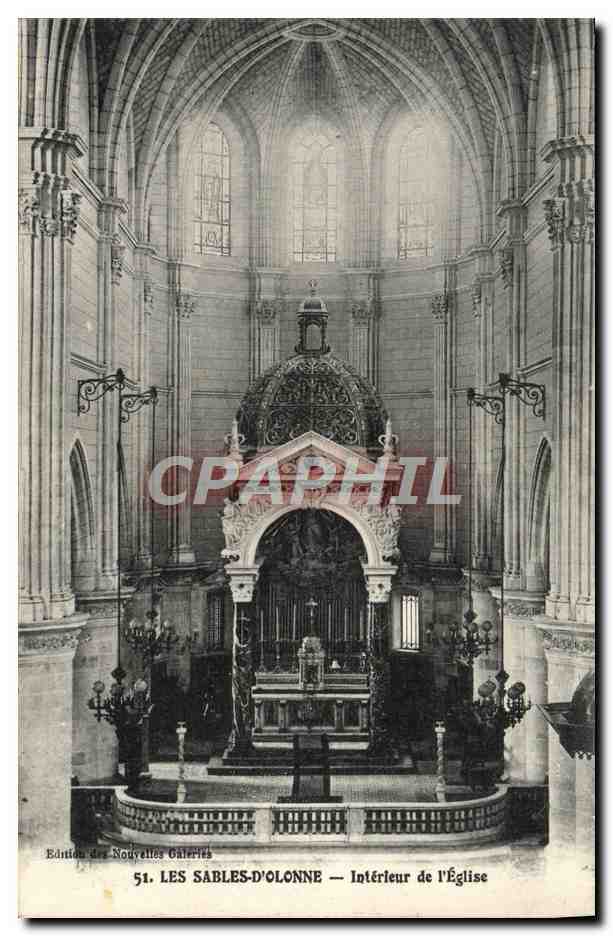 LES SABLES-D'OLONNE — Intérieur de l'Église — Édition des Nouvelles Galeries, n°51