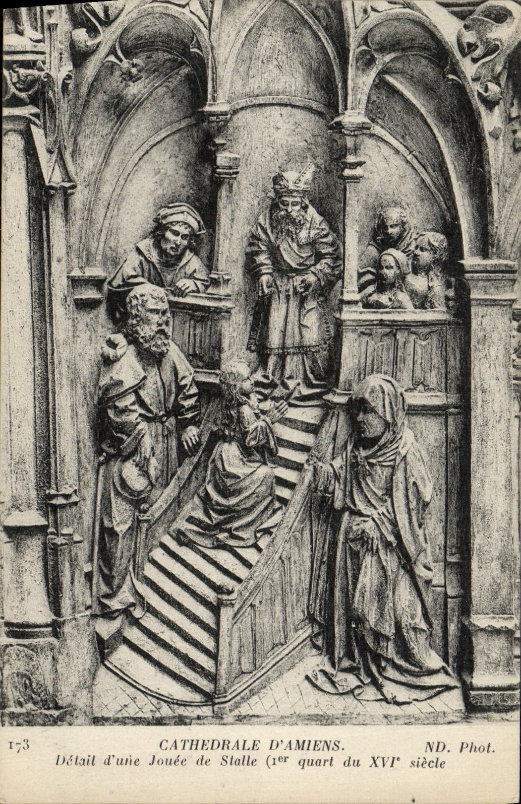 CPA Cathedrale D'Amiens Detail d'une Jouee de stalle 