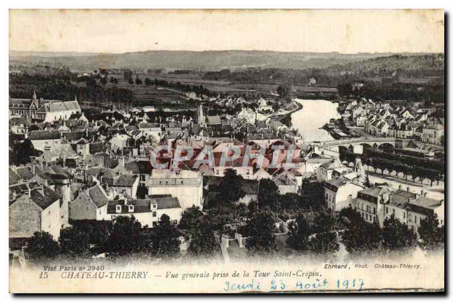 Château-Thierry — Vue générale prise de la Tour Saint-Cropin — Ehrhard, Phot. Château-Thierry